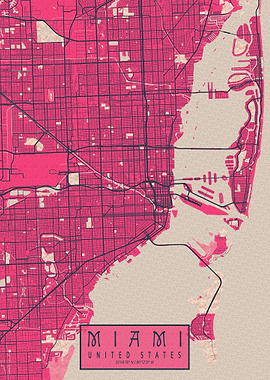 Miami City Map Blossom