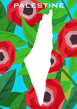 Palestine Red Poppu Map