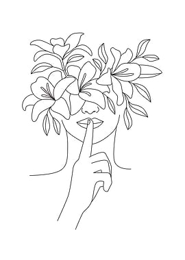 Tropical floral woman head