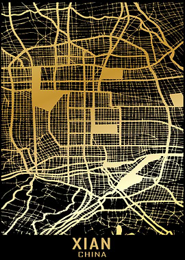 Xian China City Map