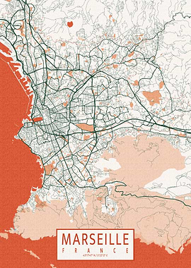 Marseille Map Bohemian