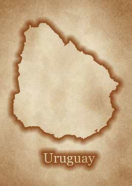 Uruguay glow old map