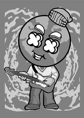 world guitar cartoon
