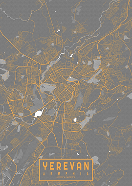 Yerevan City Map Bauhaus