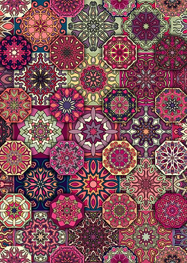 Seamless Floral Mandala