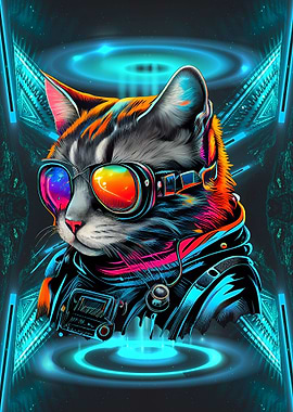 Sunglasses space cat