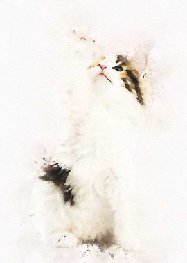 Cute Cat Watercolor