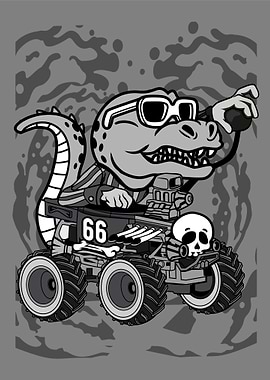 trex hotrod cartoon