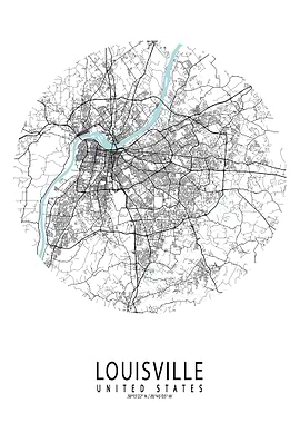 Louisville City Map Circle