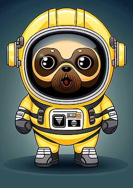 Pug space dog cute