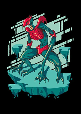 A scary monster with claws