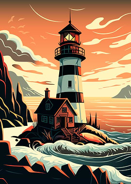 Lighthouse sunset