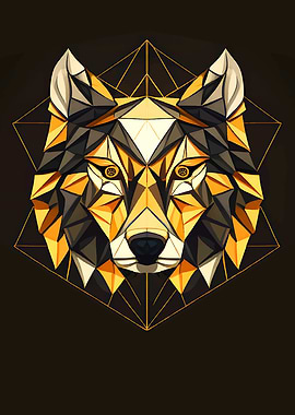 Wolf art geometric animal