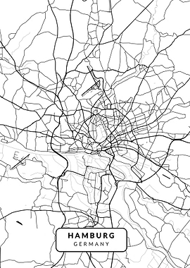 Hamburg Maps White