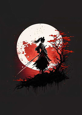 Samurai Girl Red Blossom