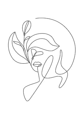 Erotic floral woman face