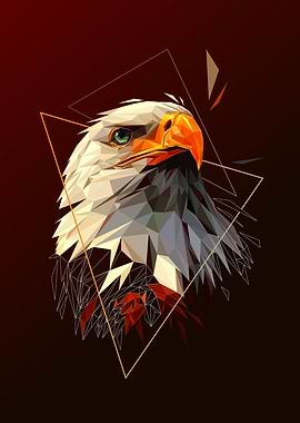 eagles head lowpoly art