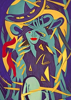 witch with black cat