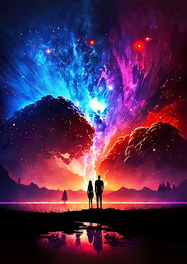 Couple Galaxy Landscape