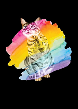 Savannah Cat Rainbow