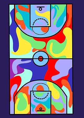 Basketball court pop art