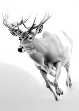 Artistic Deer Sketch