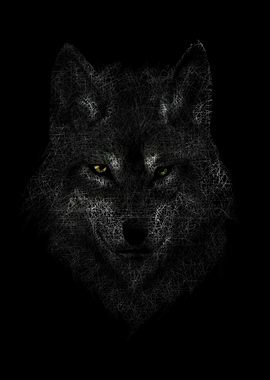Wolf Gold Eyes Lines
