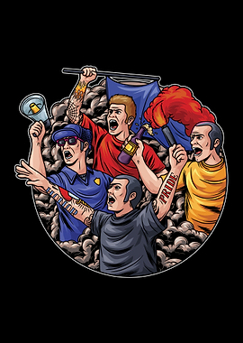 Football fans celebrating