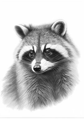 Mischievous Raccoon Sketc