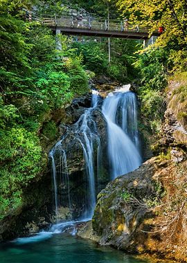 Waterfall In Vintgar Gorge