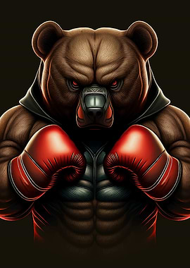 Bear boxer animal portrait