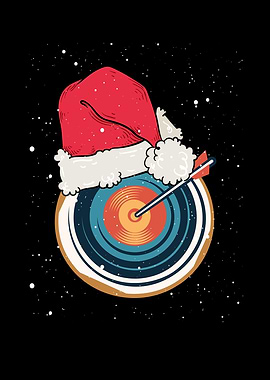 Archery target with santa