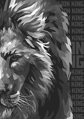 Lion grayscale version