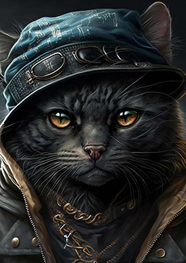 Cat Wearing a Hoodie