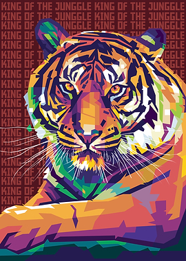 Tiger pop art and text