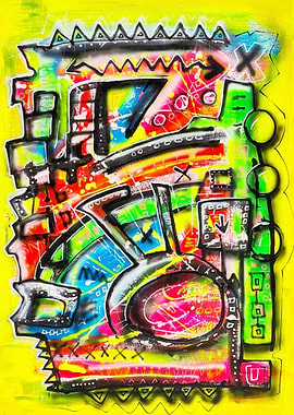 Yellow Abstract Street Art