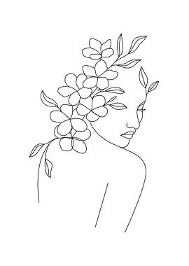 Girl with floral skull