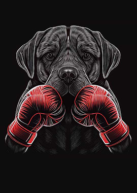 Black Labrador boxer