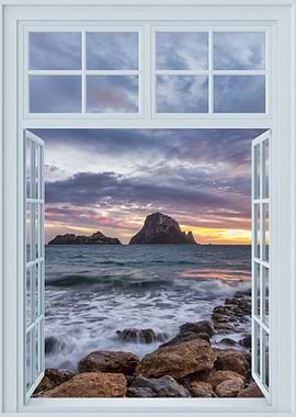 Open window sea view