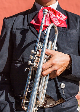 Mariachi and his trumpet