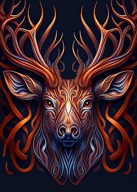Deer head Fantasy art 8