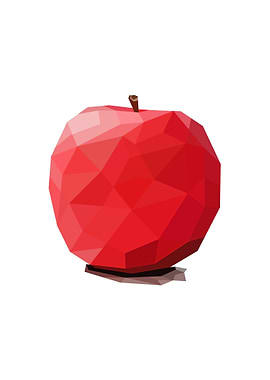Red Apple Lowpoly