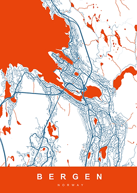 Map BERGEN NORWAY