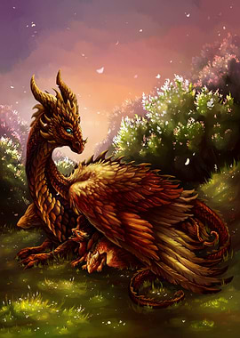 Spring sunset Baby dragons