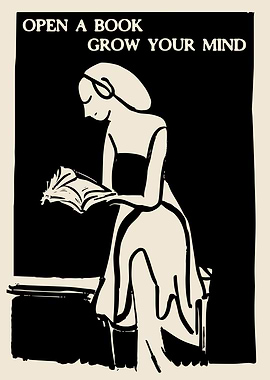 Retro Book Reading Poster