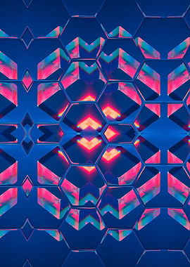 Abstract Colorful 3D Neon4