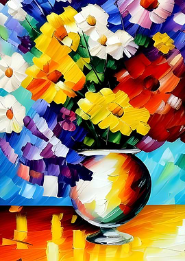 Beautiful flowers in a pot