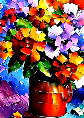 Flowers in the orange mug