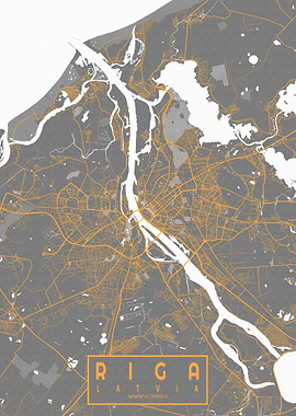 Riga City Map Bauhaus
