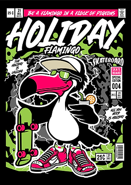 flamingo holiday comic